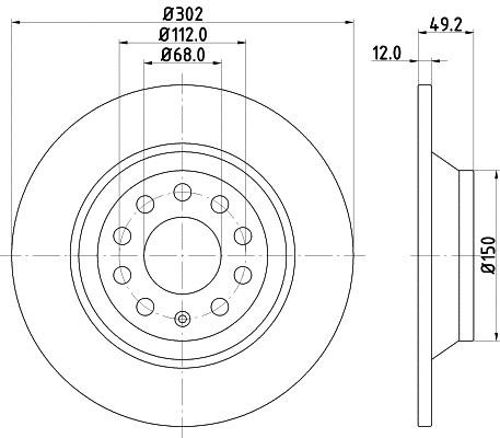 Hella 8DD 355 111-181 Rear brake disc, non-ventilated 8DD355111181