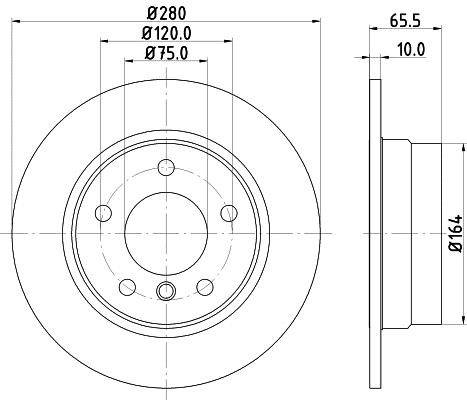 Hella 8DD 355 111-261 Rear brake disc, non-ventilated 8DD355111261