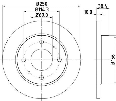 Hella 8DD 355 111-531 Rear brake disc, non-ventilated 8DD355111531