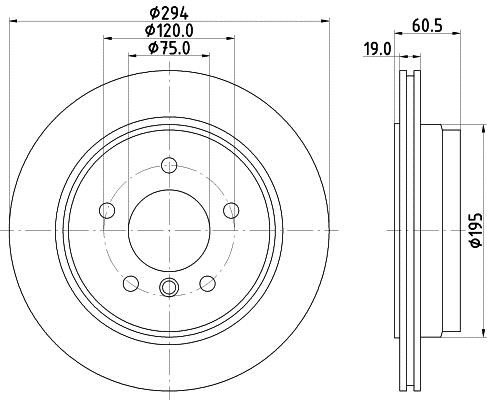 Hella 8DD 355 112-271 Rear ventilated brake disc 8DD355112271