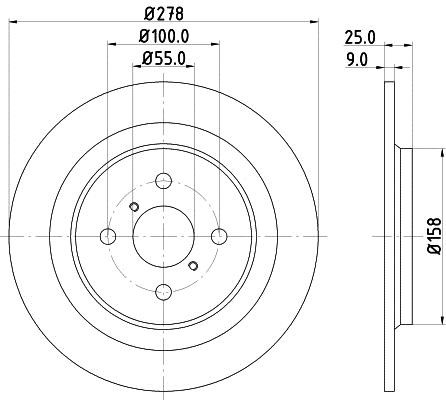 Hella 8DD 355 114-051 Rear solid brake disc 8DD355114051 8DD355114051 Hella Rear solid brake disc