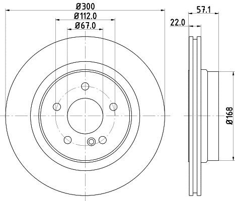 Hella 8DD 355 118-941 Rear ventilated brake disc 8DD355118941