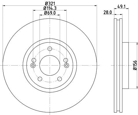 Hella 8DD 355 118-161 Brake disc 8DD355118161