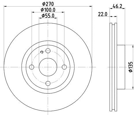 Hella 8DD 355 115-361 Front brake disc ventilated 8DD355115361