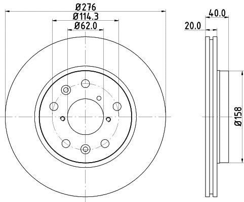 Hella 8DD 355 117-881 Brake disc 8DD355117881