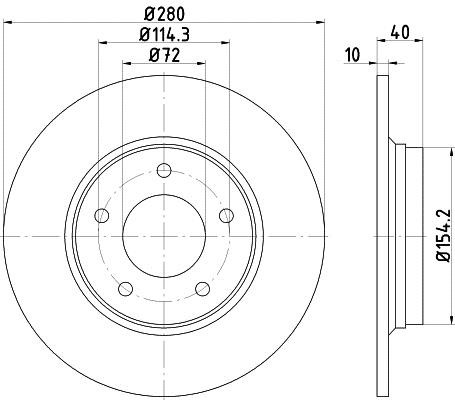 Hella 8DD 355 115-831 Brake disc 8DD355115831