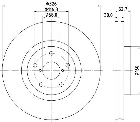 Hella 8DD 355 117-861 Front vented brake disc 8DD355117861 8DD355117861 Hella Front vented brake disc
