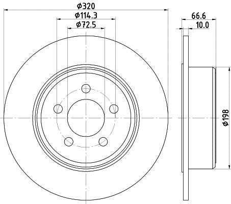 Hella 8DD 355 117-411 Rear solid brake disc 8DD355117411 8DD355117411 Hella Rear solid brake disc
