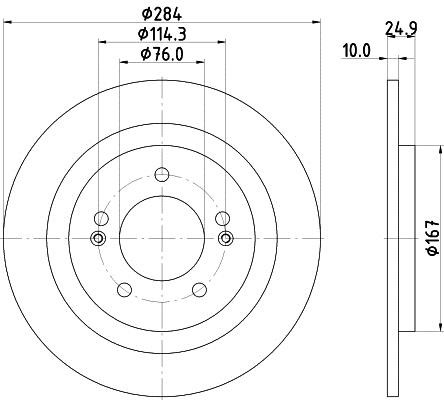 Hella 8DD 355 118-231 Rear brake disc, non-ventilated 8DD355118231