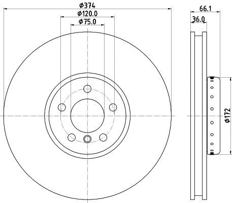 Hella 8DD 355 120-701 Brake disc 8DD355120701