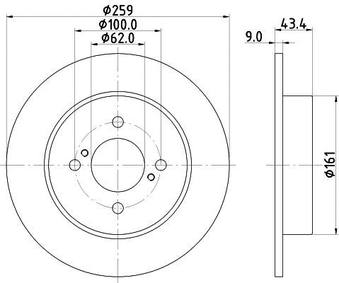 Hella 8DD 355 118-511 Brake disc 8DD355118511