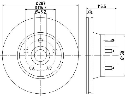 Hella 8DD 355 119-801 Brake disc 8DD355119801