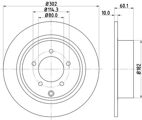 Hella 8DD 355 119-451 Rear brake disc, non-ventilated 8DD355119451