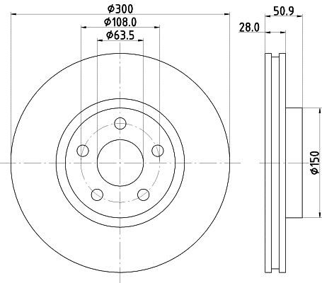 Hella 8DD 355 125-511 Brake disc 8DD355125511