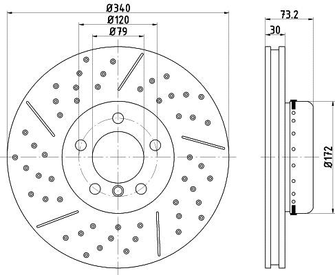 Hella 8DD 355 120-821 Brake disc 8DD355120821