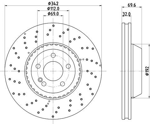 Hella 8DD 355 134-481 Brake disc 8DD355134481