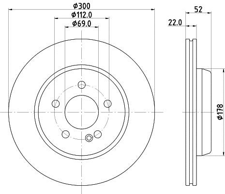 Hella 8DD 355 134-501 Brake disc 8DD355134501