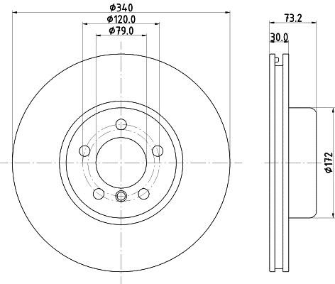 Hella 8DD 355 133-541 Brake disc 8DD355133541