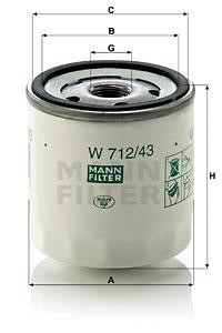 Mann-Filter W 712/43 (10) Oil Filter W7124310