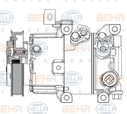 Compressor, air conditioning Hella 8FK 351 008-091