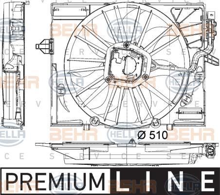 Hella 8EW 351 043-081 Fan, radiator 8EW351043081