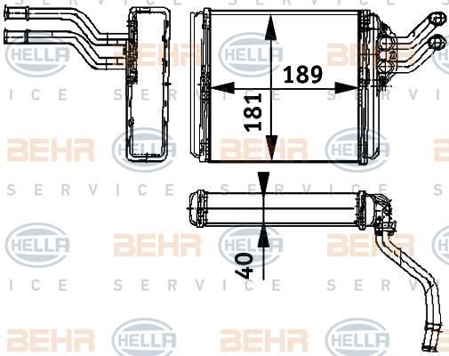 Hella 8FH 351 311-411 Heat exchanger, interior heating 8FH351311411
