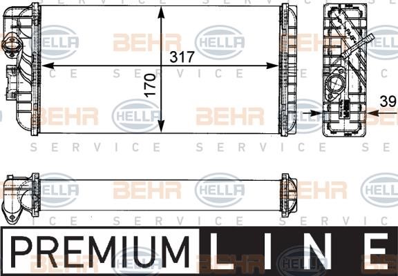 Hella 8FH 351 312-431 Heat exchanger, interior heating 8FH351312431