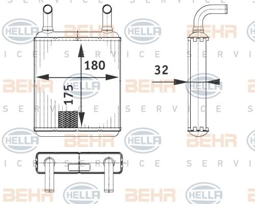 Hella 8FH 351 312-581 Heat exchanger, interior heating 8FH351312581