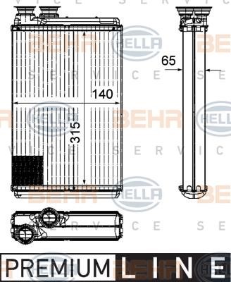 Hella 8FH 351 315-571 Heat exchanger, interior heating 8FH351315571