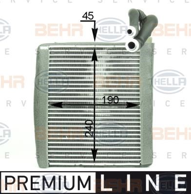 Air conditioner evaporator Hella 8FV 351 331-341