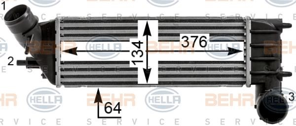 Intercooler, charger Hella 8ML 376 700-711