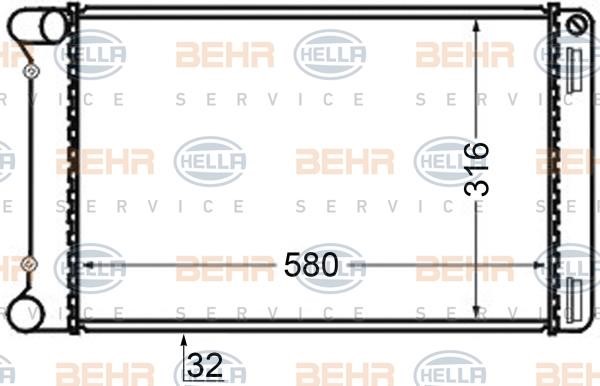 Hella 8MK 376 704-641 Radiator, engine cooling 8MK376704641