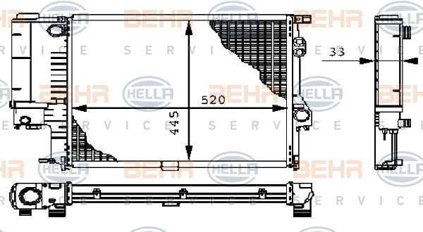 Hella 8MK 376 711-121 Radiator, engine cooling 8MK376711121