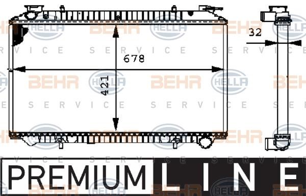 Hella 8MK 376 712-721 Radiator, engine cooling 8MK376712721