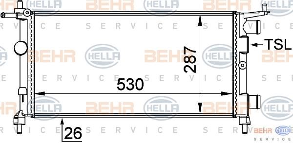 Hella 8MK 376 722-441 Radiator, engine cooling 8MK376722441