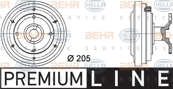 Hella 8MV 376 731-431 Clutch, radiator fan 8MV376731431