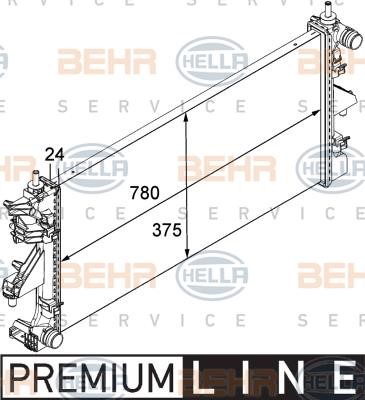 Hella 8MK 376 745-031 Radiator, engine cooling 8MK376745031