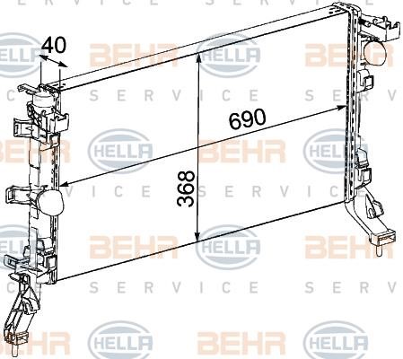 Hella 8MK 376 745-201 Radiator, engine cooling 8MK376745201