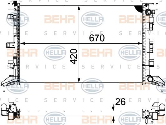 Hella 8MK 376 745-211 Radiator, engine cooling 8MK376745211