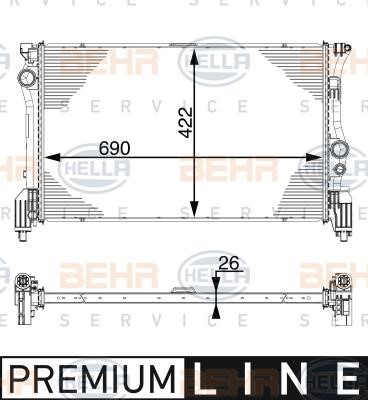 Hella 8MK 376 747-551 Radiator, engine cooling 8MK376747551