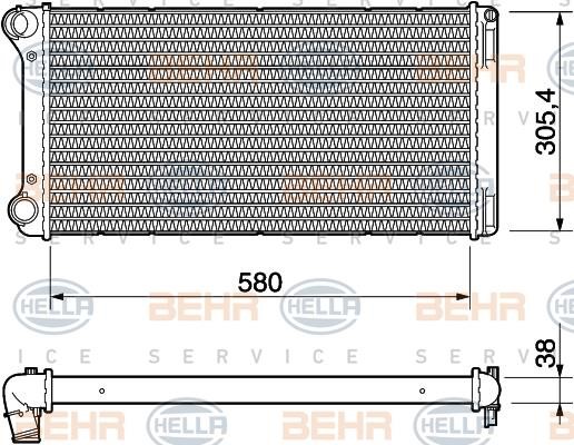 Hella 8MK 376 754-431 Radiator, engine cooling 8MK376754431