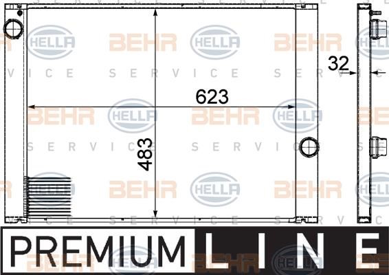 Hella 8MK 376 753-591 Radiator, engine cooling 8MK376753591