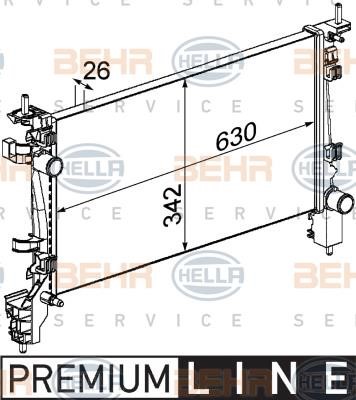 Hella 8MK 376 754-721 Radiator, engine cooling 8MK376754721