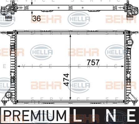 Hella 8MK 376 754-731 Radiator, engine cooling 8MK376754731