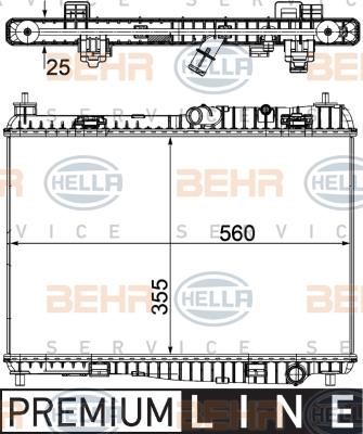 Hella 8MK 376 754-761 Radiator, engine cooling 8MK376754761