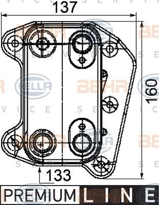 Hella 8MO 376 755-251 Oil cooler 8MO376755251