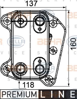 Hella 8MO 376 755-261 Oil cooler 8MO376755261