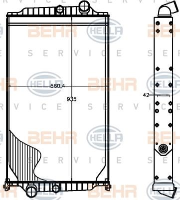 Hella 8MK 376 758-121 Radiator, engine cooling 8MK376758121