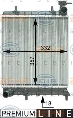 8MK376762061 Hella Engine cooling radiator