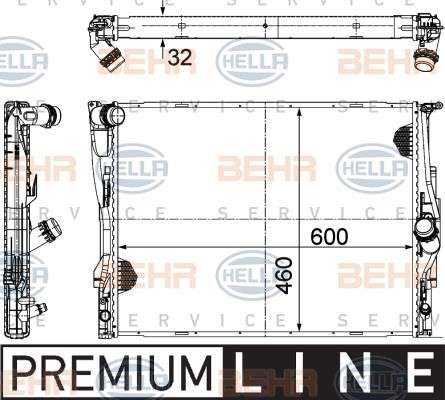 Hella 8MK 376 782-071 Radiator, engine cooling 8MK376782071